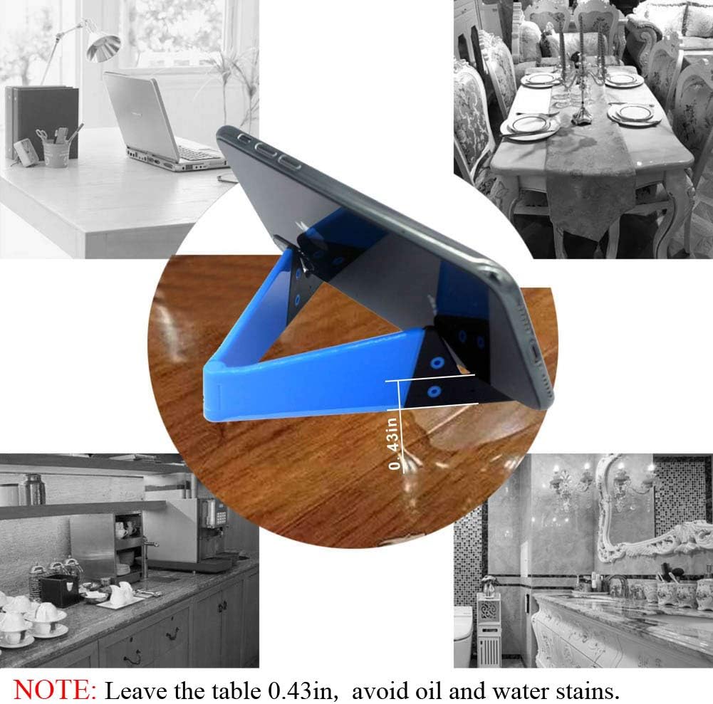 3 Pack Portable Cell Phone Stand for Desk, 【Upgraded Material】 Universal Pocket-Sized Foldable Small Mobile Phone Holder, V Smartphone Kickstand Mount Compatible with iPhone IPads Kindle Android-Black