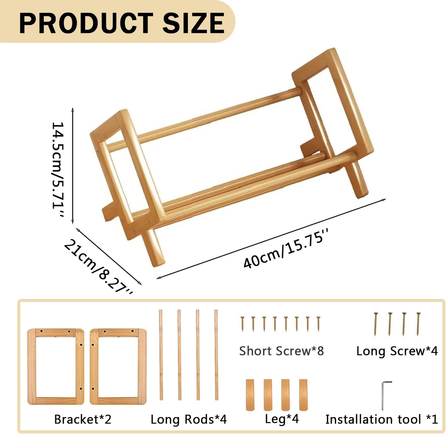 Desktop Bookshelf Bamboo Book Storage Organizer Large Magazine Holder Racks for Home Office Bedroom Tilting Bookcase for Books CDs Files Magazine Display Back to School Gift