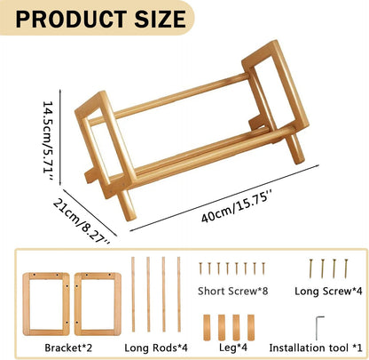 Desktop Bookshelf Bamboo Book Storage Organizer Large Magazine Holder Racks for Home Office Bedroom Tilting Bookcase for Books CDs Files Magazine Display Back to School Gift