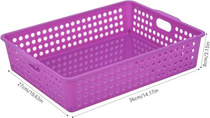 6-Pack Stackable Paper Trays with Handles, Modern Desktop Organizer for A4 Documents, Homework Turn-In Bins for Classroom & Office Use