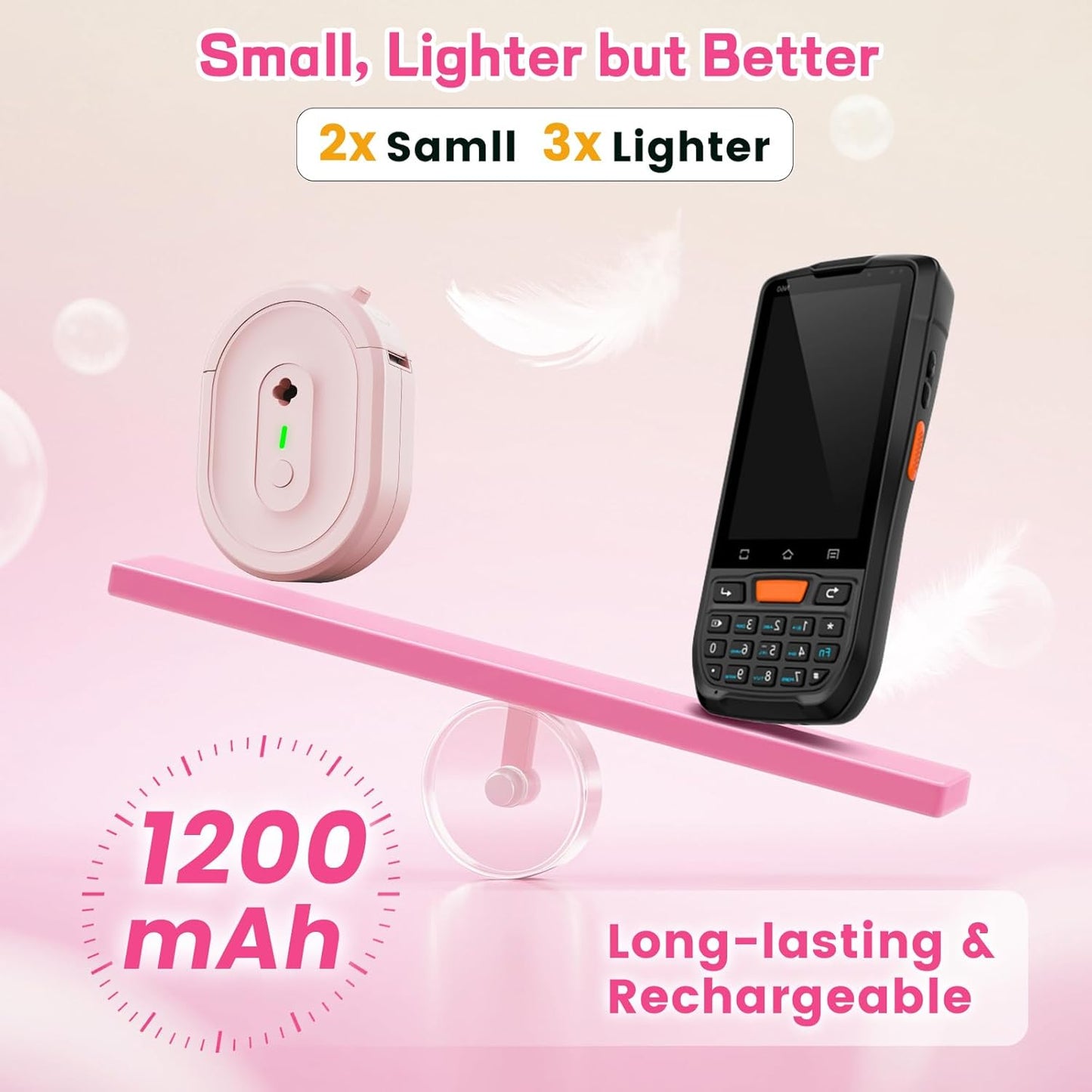 Label Maker Machine with Tape, Small Portable Bluetooth Label Printer, Handheld Mini Labeler for Home, Kitchen, Office, Waterproof Label Makers for Labeling, Gift, Kids School Items, Pink