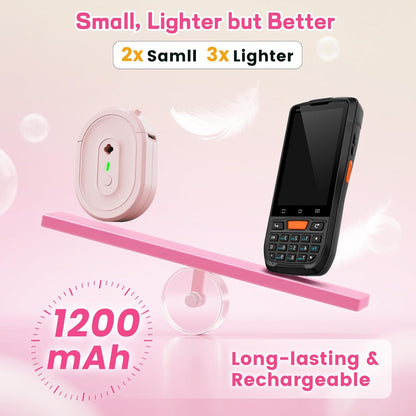 Label Maker Machine with Tape, Small Portable Bluetooth Label Printer, Handheld Mini Labeler for Home, Kitchen, Office, Waterproof Label Makers for Labeling, Gift, Kids School Items, Pink