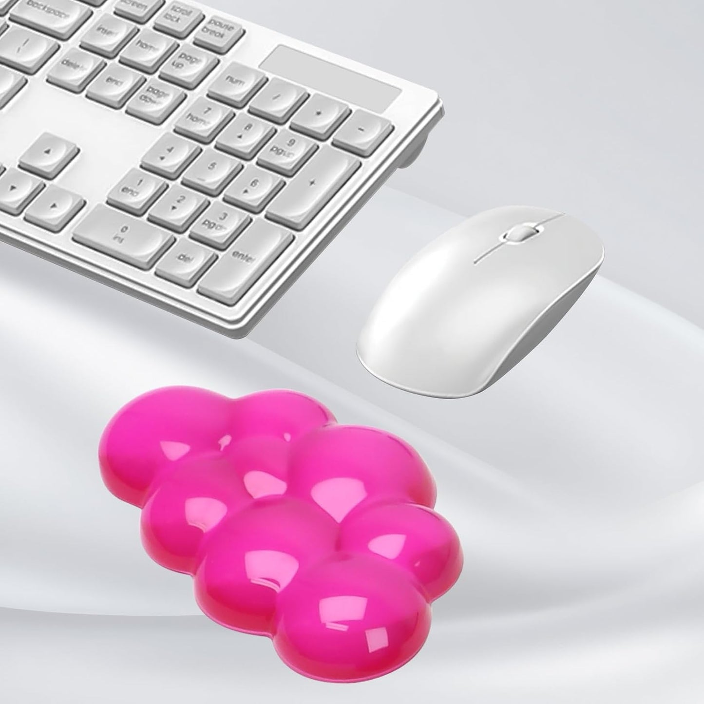 Gel Cloud Keyboard and Mouse Wrist Rest, Cute Wrist Support and Arm Support Keyboard Rest for Keyboard and Mouse Typing Pain Relief，Suitable for Office/Computer/Laptop/Gaming (Pink)