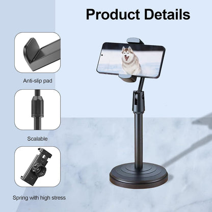 Adjustable Mobile Phone Stand, Tablet Stand, 360 Degree Rotation, Ergonomic Design, Pink