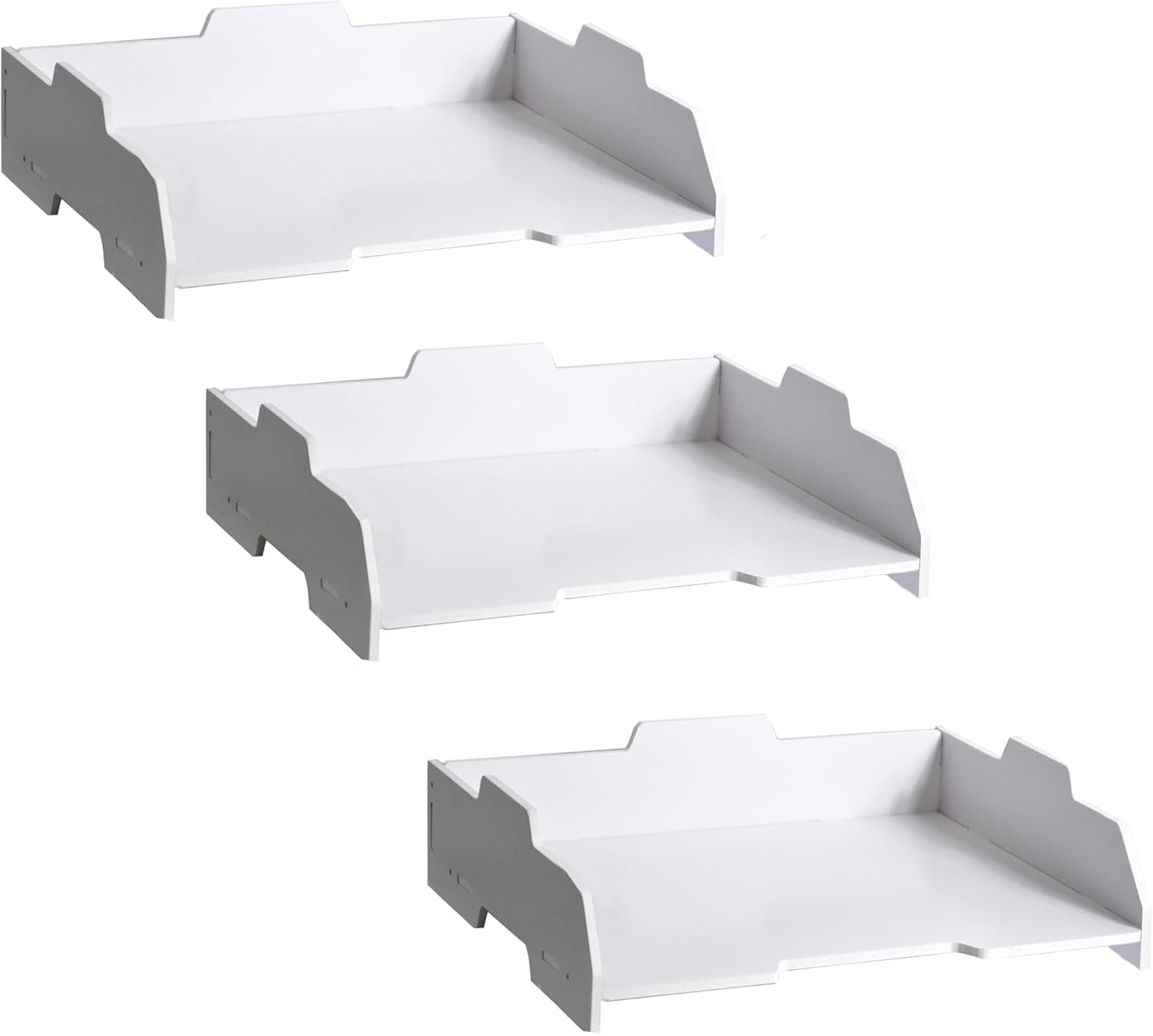 2/4/6 Tier Paper Organizer Letter Tray, Clear Acrylic Layer Stackable Paper Sorter, Plastic A4 Office File Folder Holder for for Desk Accessories, Notes, Pens, File, Document (Clear, 4 Tier)