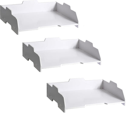 2/4/6 Tier Paper Organizer Letter Tray, Clear Acrylic Layer Stackable Paper Sorter, Plastic A4 Office File Folder Holder for for Desk Accessories, Notes, Pens, File, Document (Clear, 4 Tier)