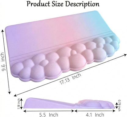 Computer Keyboard Stand Pad with Wrist Rest Purple Blue Cloud Keyboard Pad Support with Comfortable Galaxy Stars Wrist Pad Cute Girl Ergonomic Tilted Keyboard Riser Holder for Desktop Office Home