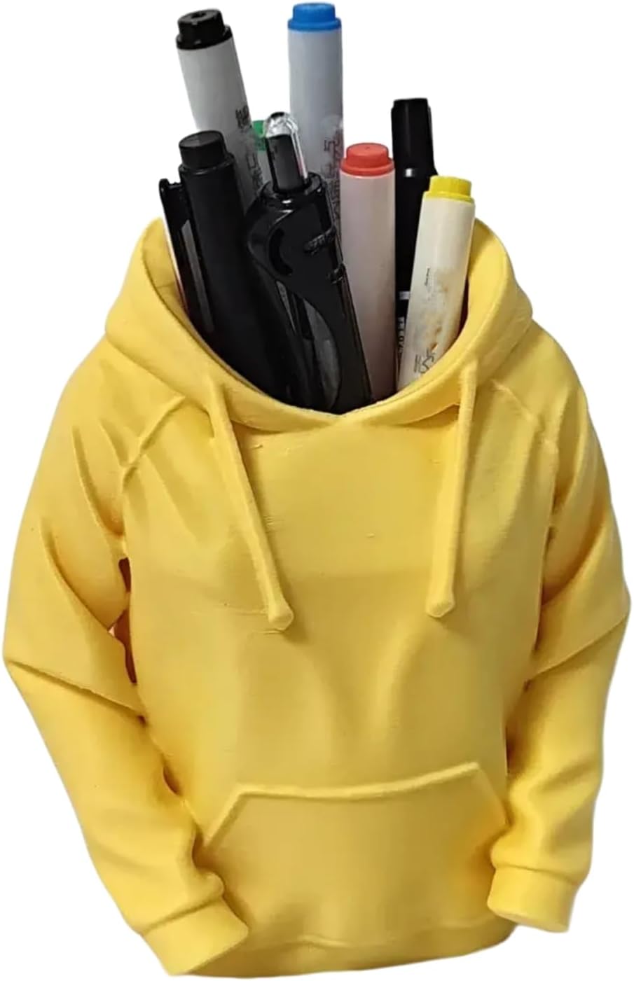 TIME&TRAVE Unique Sweatshirt Pen Holder for Desk, Creative Pencil Holder Desk Organizers, Office Supplies Decorations Idea Gift for Men Women Kids(Yellow)