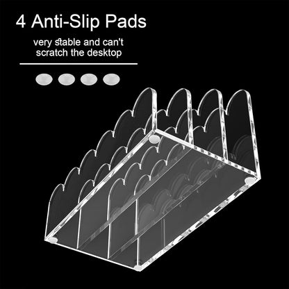 YAGELI 2 Pack 3-Slot Acrylic Mail Organizer for Desktop – Scalloped Clear Document Sorter, Vertical File Holder for Office/Home, Space-Saving Desk Organizer for Letters,Envelope,Bills,Stationery
