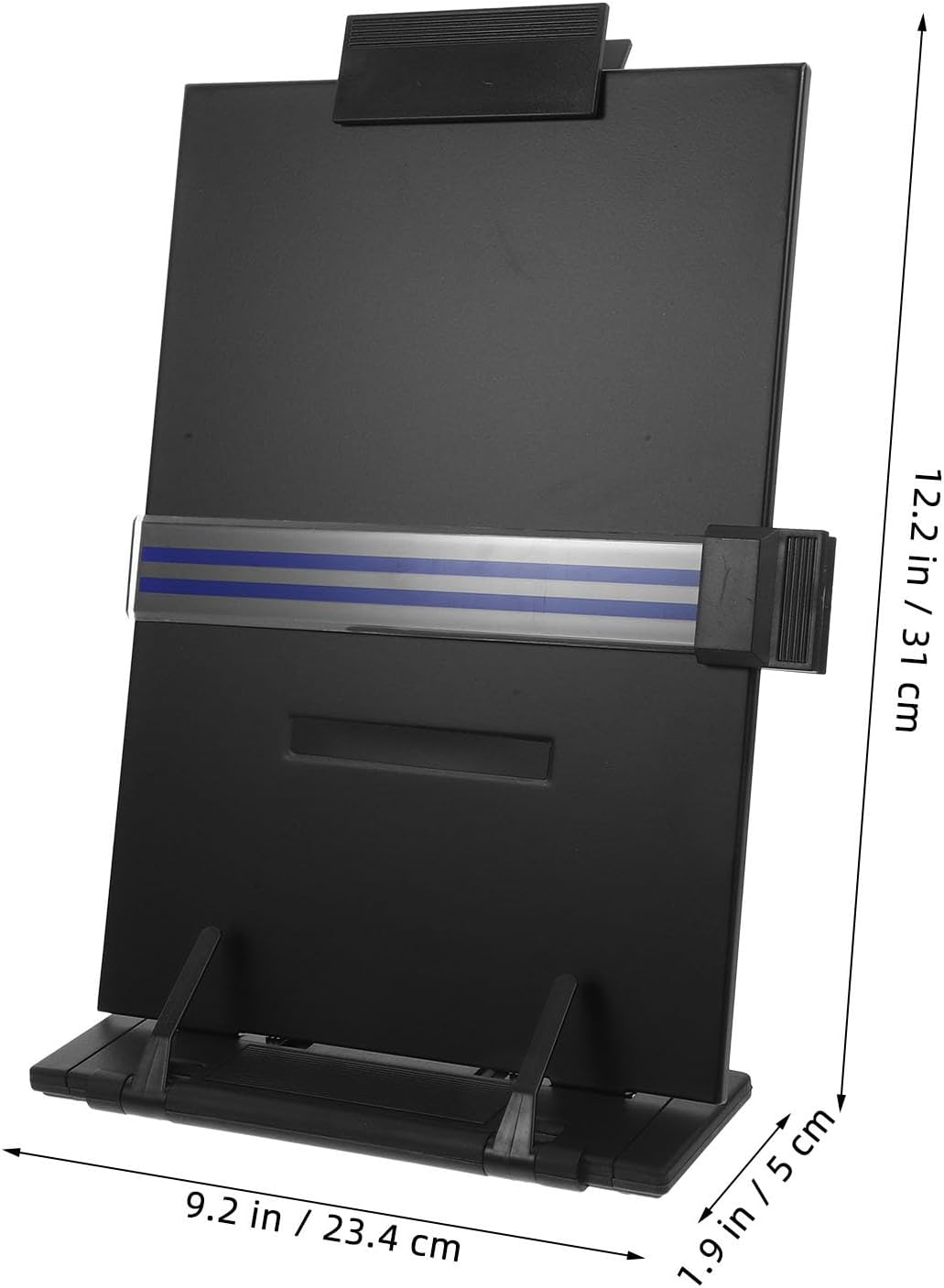 SOLUSTRE Adjustable Desktop Reading Holder and Copy Stand, Portable Paper Document Holder with Clip, Multifunctional Tabletop Bookstand for Students and Office Use