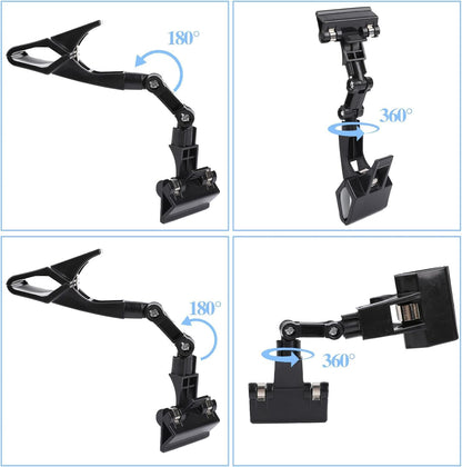 Adjustable Document Holder for Typing, Rotatable Paper Copy Holder Clip,Handy Artist Supplies Clamp,Computer Typing Proofing Folder.(4 Pack) (Black)