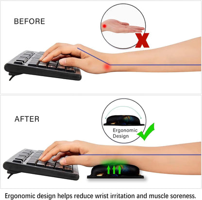 ArtSo Upgraded Wrist Rest Support for Mouse Pad & Keyboard, Ergonomic Gel Mousepad Non-Slip Rubber Base Home,Office Pain Relief, Easy Typing Cushion Neoprene, Soft Memory Foam, Purple Heart Butterfly