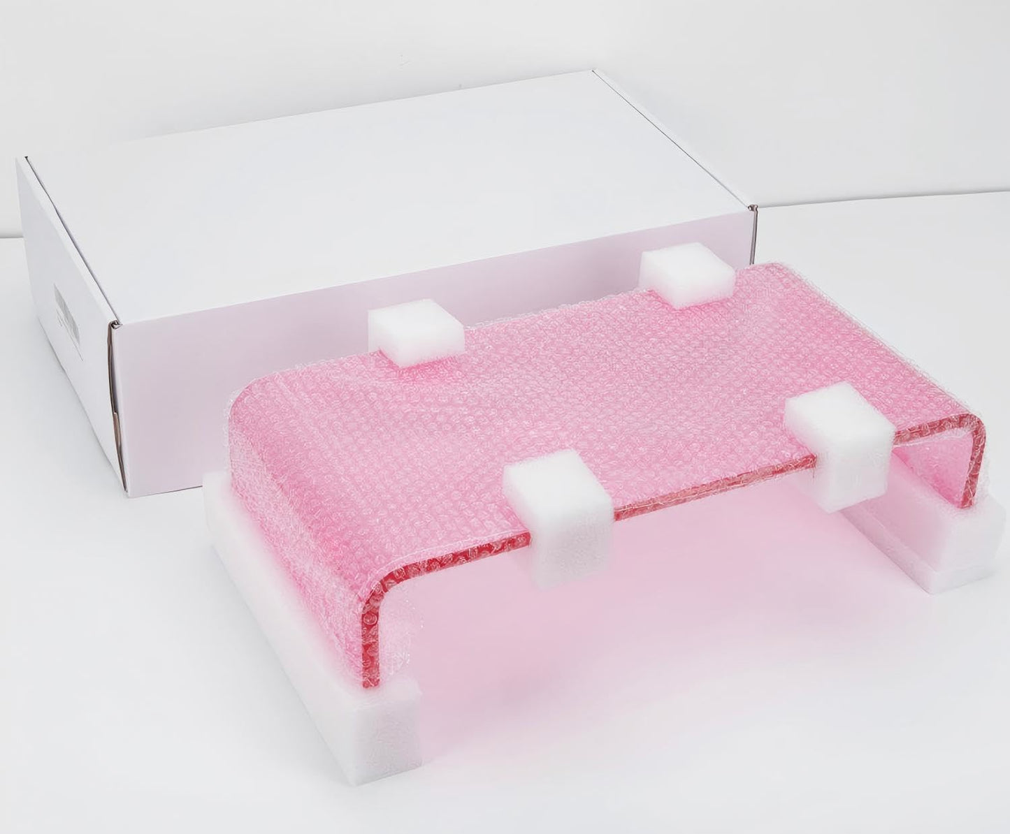 Acrylic Monitor Stand Riser Acrylic Laptop Stand for Desk Clear Computer Monitor Stand for Desk Accessories White Aesthetic Decorations for Office Home iMac Organizer