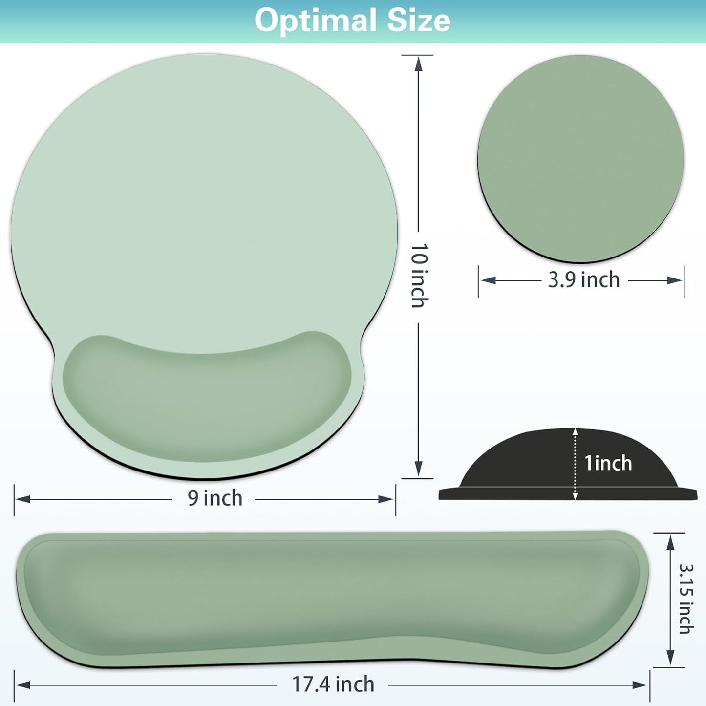 Mouse Pad with Wrist Rest Set, Qomolama 3-in-1 Wrist Support Mouse Pad Set, Floral Gaming Mousepad with Anti-Skid Base,Ergonomic Mouse Pad,Memory Foam Keyboard Gel Wrists Rest