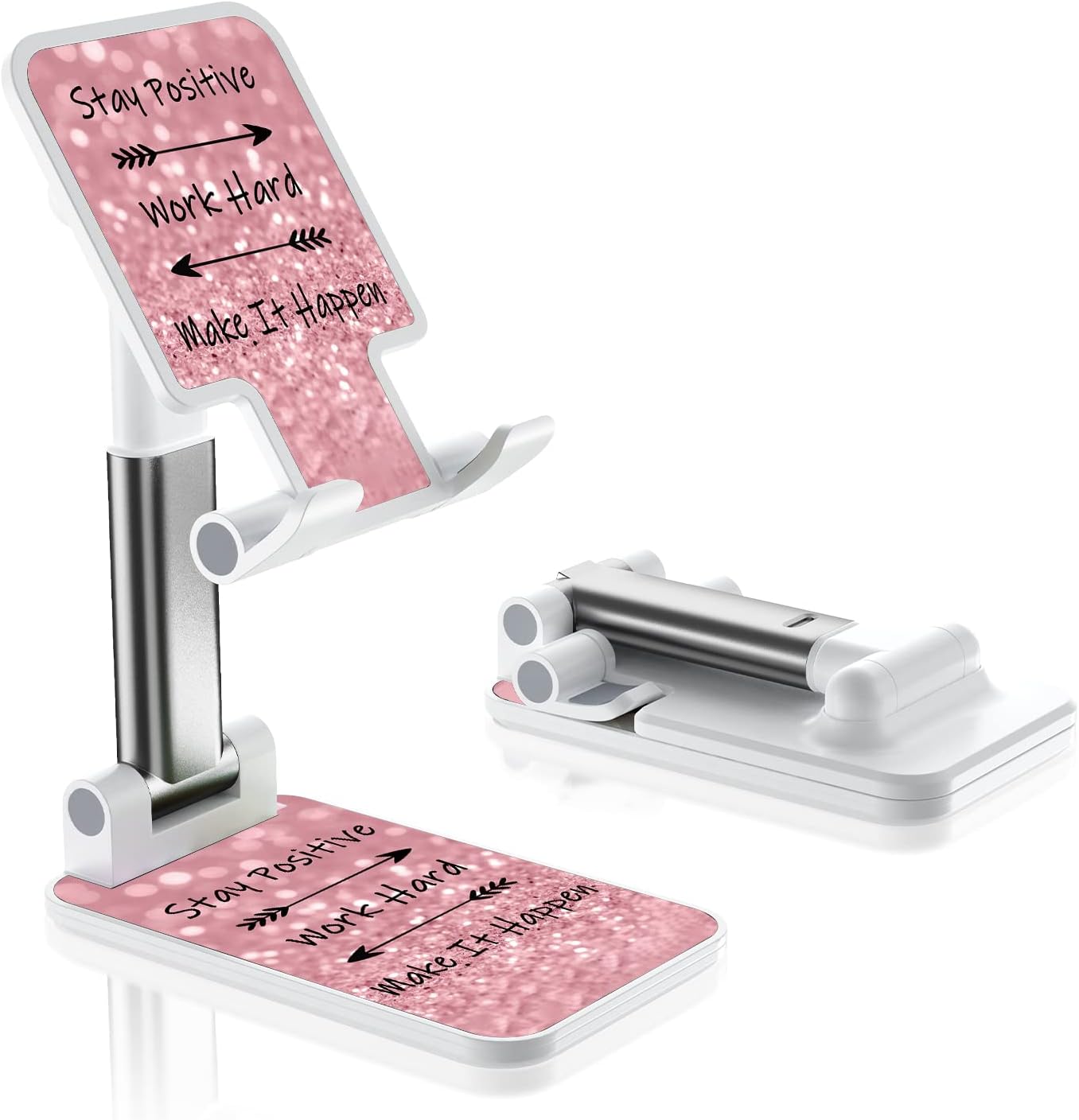 Desk Cell Phone Stand - Adjustable Angle-iPad Holder, Universal Compatible Phone Holder for Desk