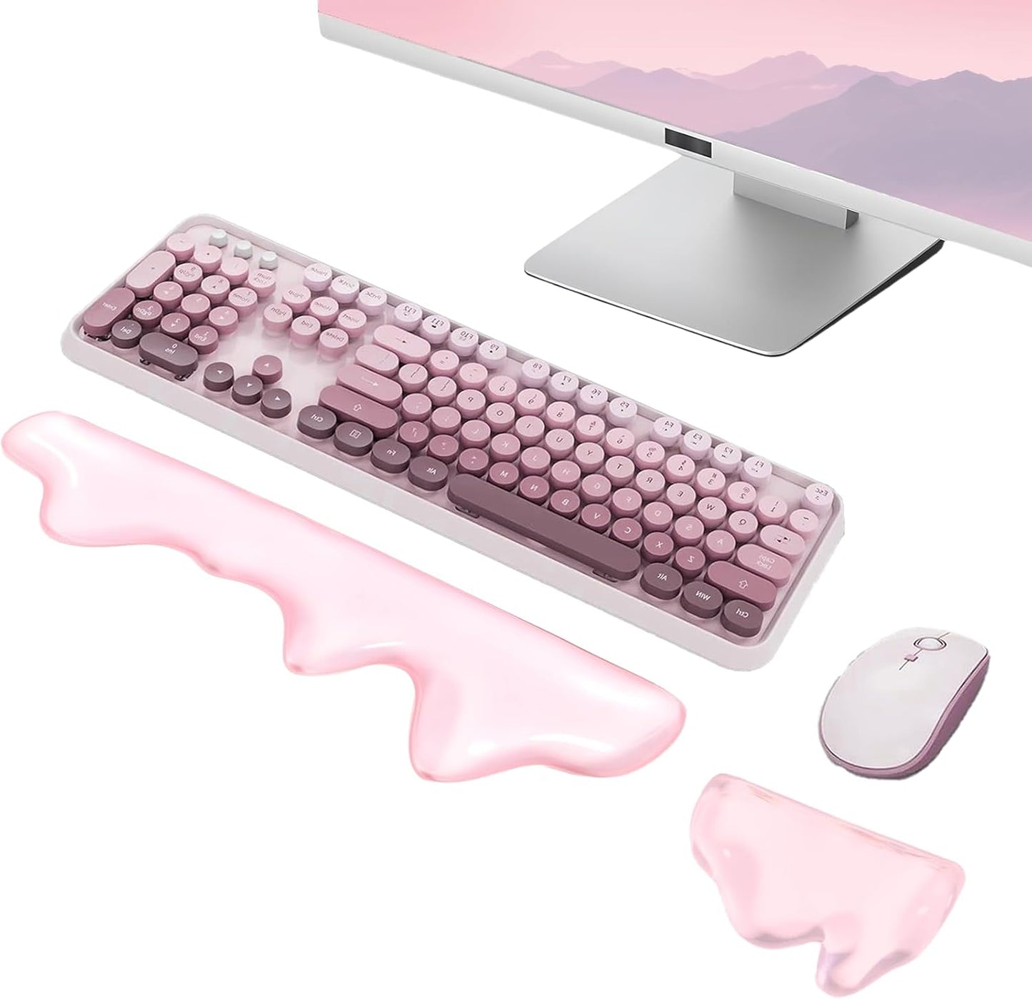 Gel Wrist Rest for Keyboard and Mouse Square Blue Plaid Clear Keyboard Wrist Rest Transparent Ergonomic Cute Checkered Mouse Wrist Pad Silicone Non-Slip Support for Computer Laptop Gaming Home Office