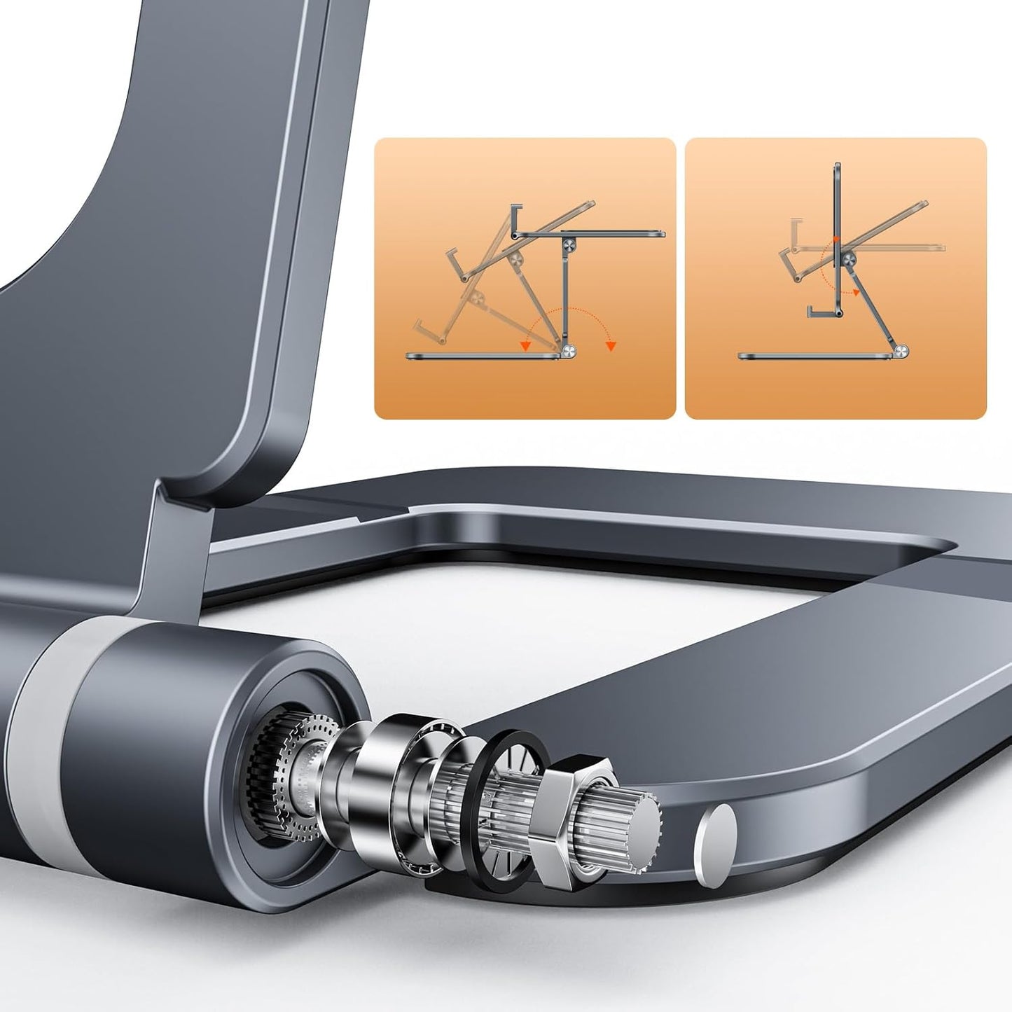 Foldable Phone Stand, Compact Aluminum Mini Cell Phone Holder for Desk,Desktop Portable & Adjustable Folding Metal Tablet Stand for iPad mini,Tablet and Cellphone