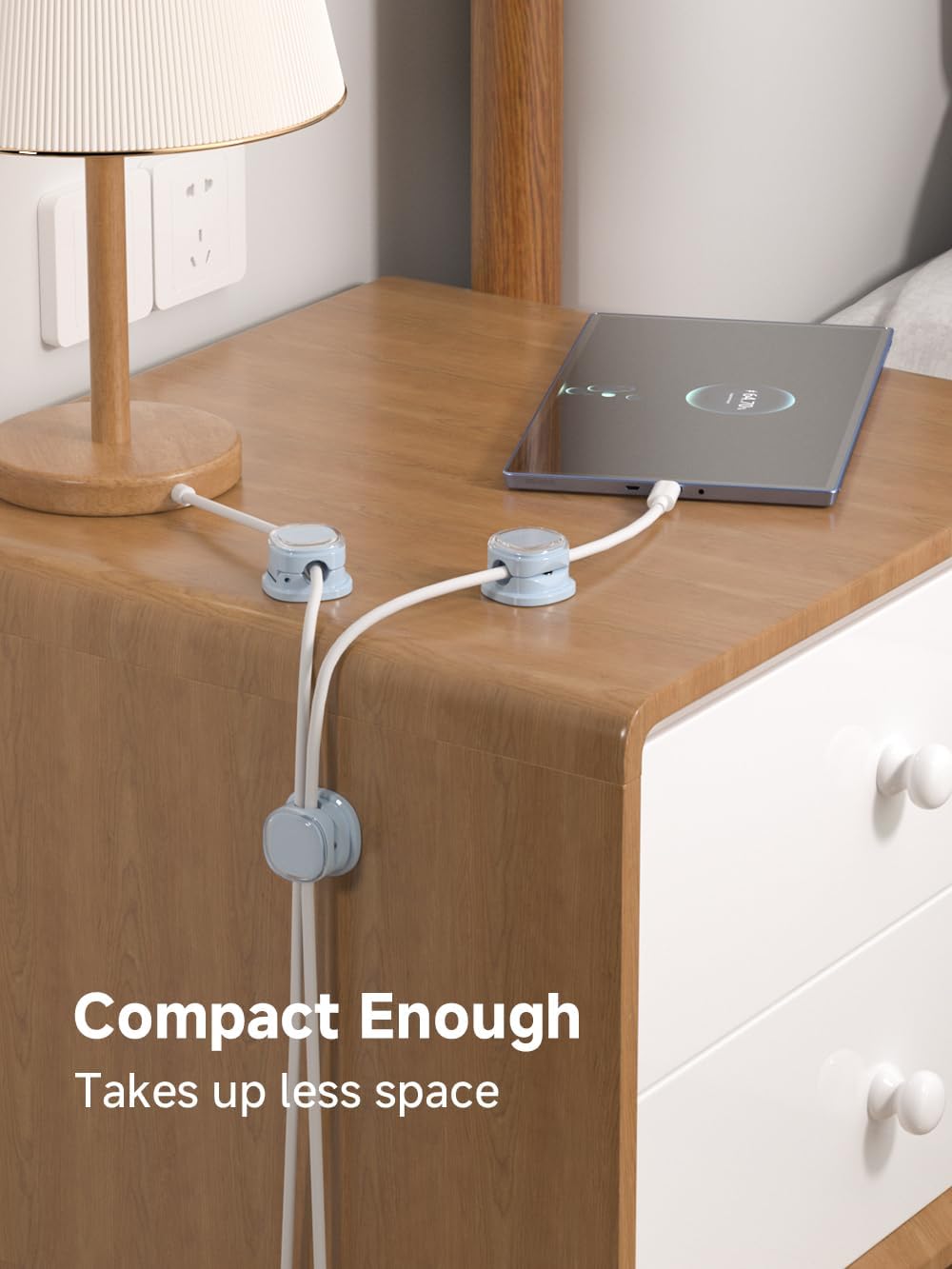 Magnetic Cable Clips, Adjustable Cord Holder Management, Adhesive Wire Keeper Organizer for Home Office Desk Phone PC Car Wall Desktop Nightstand Appliance (9-Pack Black Crystal)