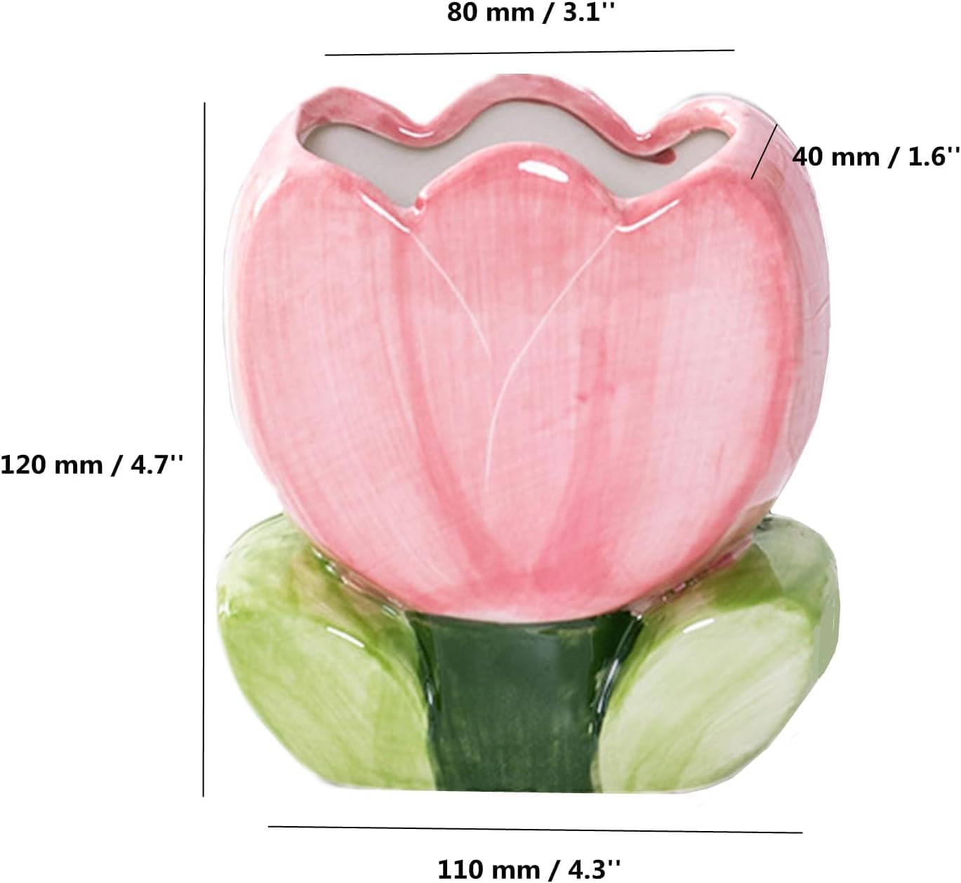1 PC Flower Makeup Storage Box Ceramic Blossom Five Petals Pen Holder Pen Holder Desktop Storage Box (Blue)