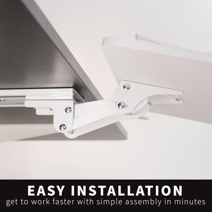 VIVO Adjustable Computer Keyboard & Mouse Platform Tray Ergonomic Under Table Desk Mount Drawer Underdesk Shelf (MOUNT-KB03B)