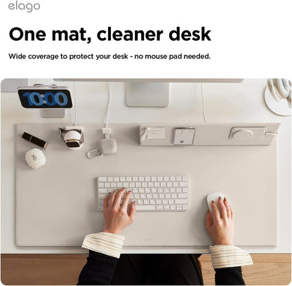 elago Smart Magnetic Desk Mat Compatible with All Magnetic Products -Paper Protector, Mouse Pad, Laptop, Non-Slip Top, Premium Waterproof Writing Pad for Office and Home (Stone [Large]