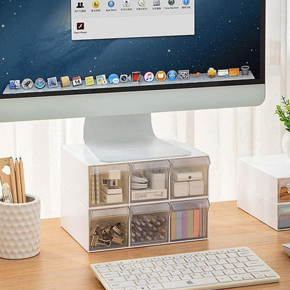 Under Desk Drawer Storage with 3 Drawers, Large Desk Drawer Attachment for office, Drawer Organizer Slide Out, Plastic Stick on Drawer White