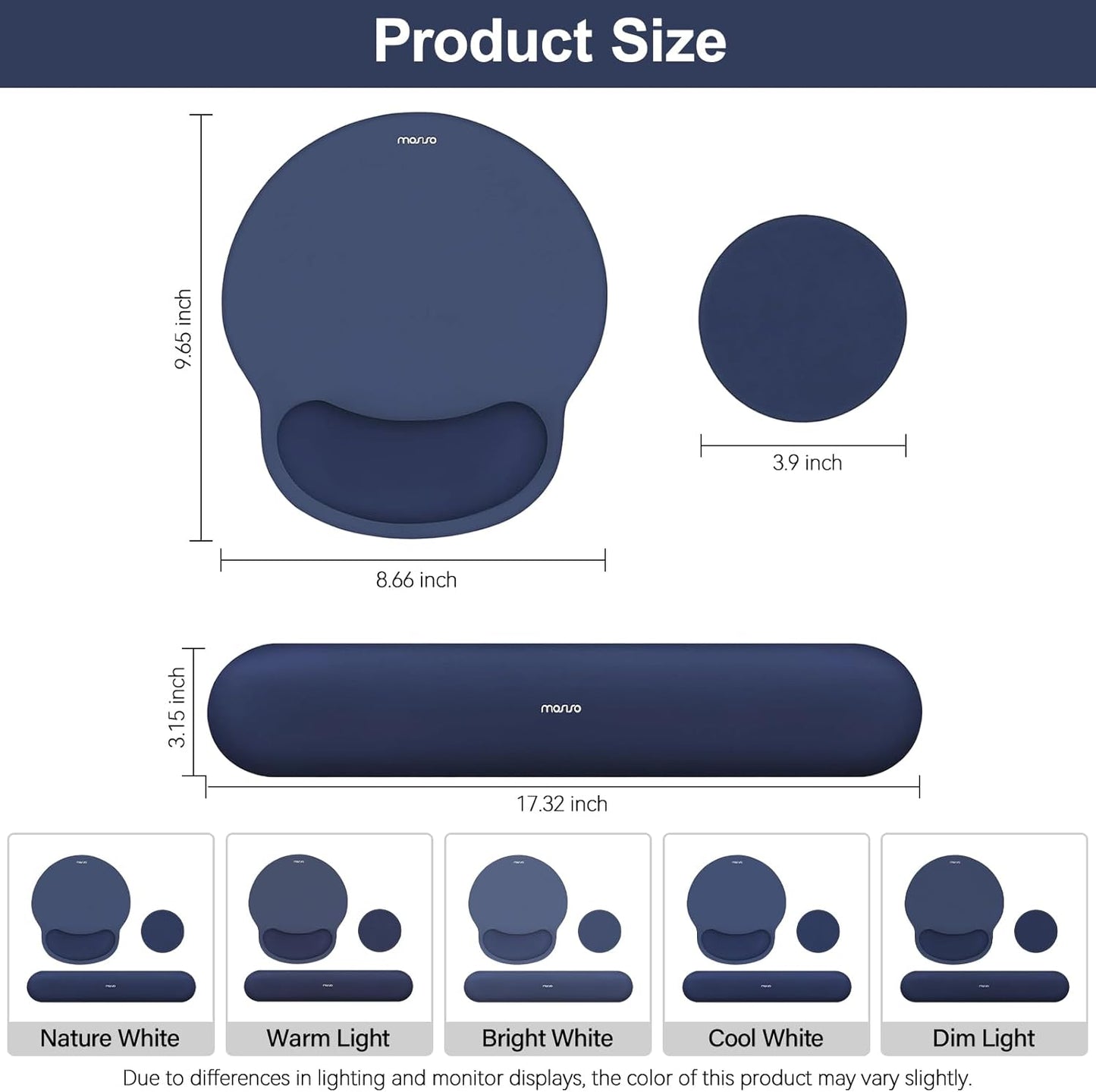 MOSISO Wrist Rest Support for Mouse Pad&Keyboard Set, Circle Curved Ergonomic Mousepad&Coaster Non-Slip Base Home/Office Pain Relief&Easy Typing Pad with Soft Cloth&Silicone Lining, Antique Green