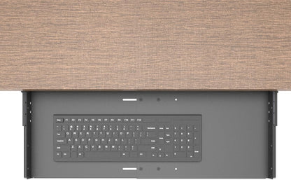 JINGCHENGMEI Sliding Keyboard Tray Under Desk, Pull-Out Keyboard and Mouse Tray, 27 x 9.8 inches Large Platform Slide-Out Computer Drawer for Typing, Metal, Black