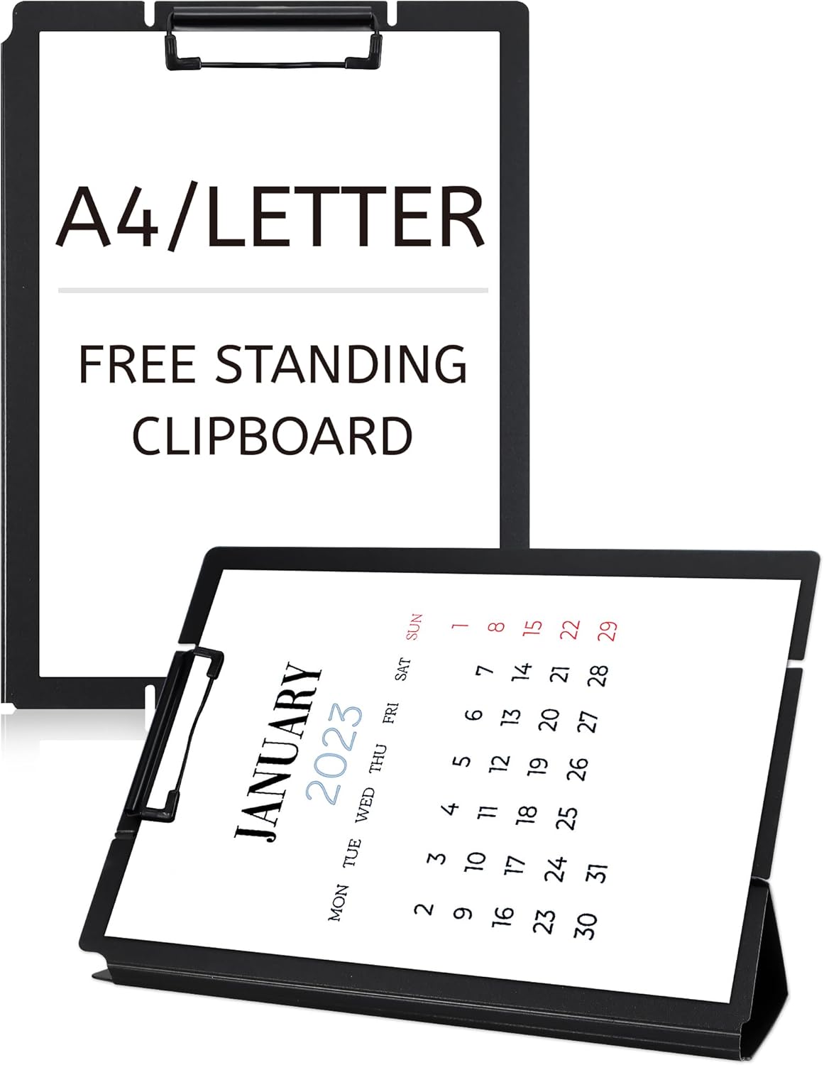 Free Standing Clipboard and Desktop Stand with Adjustable Buckles Easel Back - Foldable Stand and Document Holder for School, Office and Business Use (9.37 x 12.6 inches) (Light Green)