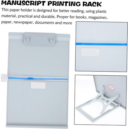 MAGICLULU Adjustable Document Stand Plastic Paper Holder Vertical Desktop Copy Stand Reading Rack for Office and Home Use Light Gray