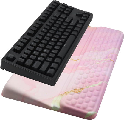 Computer Keyboard Stand Pad with Wrist Rest, Ergonomic Comfy Tilted Keyboard Stand Riser Holder Pad for Office Home (Black)