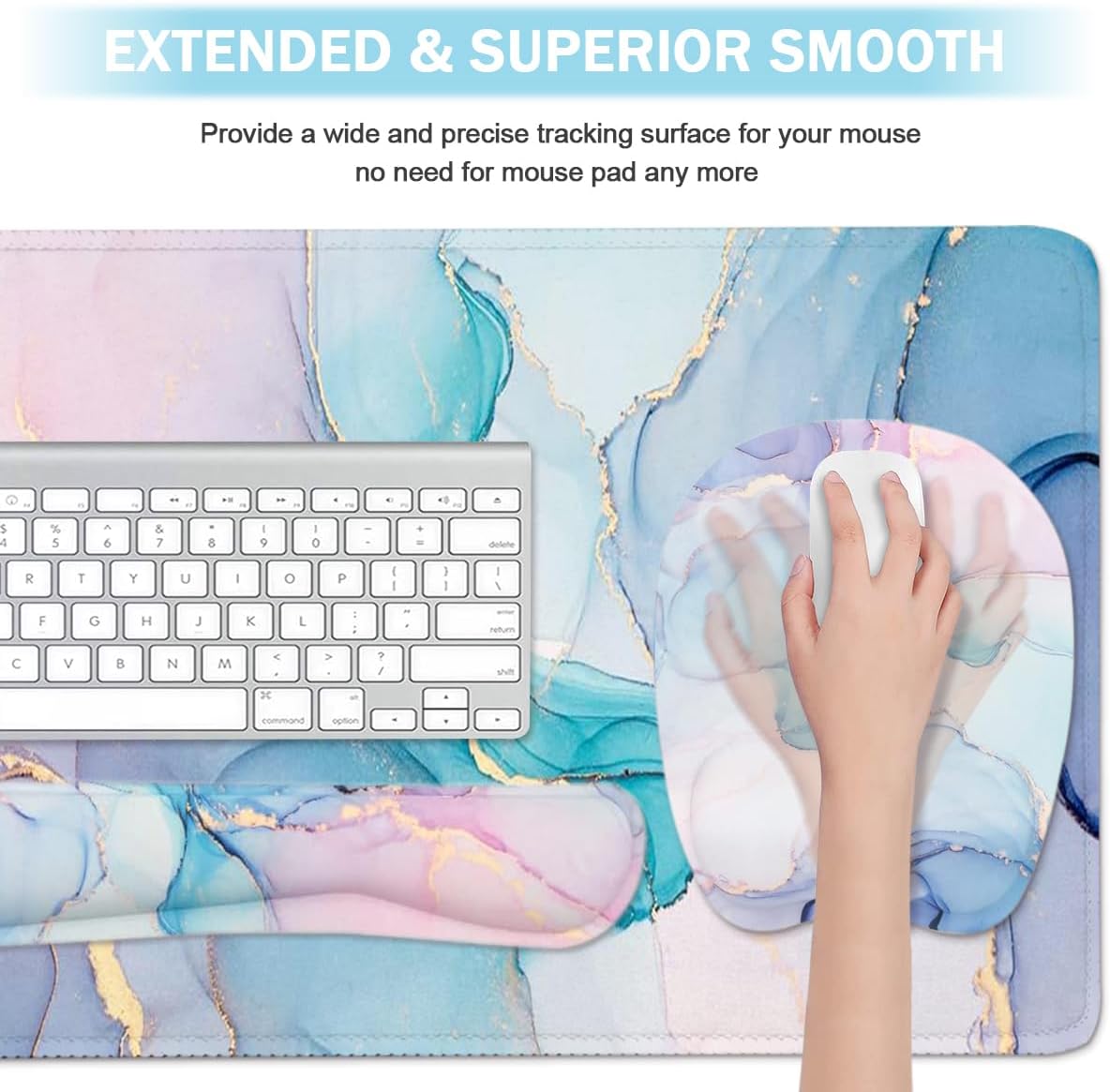 Memory Foam Set Wrist Rest Pad & Mouse Wrist Rest Support,Ergonomic Design for Office,Home,Laptop,Desktop Computer,Gaming Keyboard - Pink