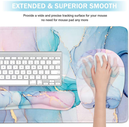 Memory Foam Set Wrist Rest Pad & Mouse Wrist Rest Support,Ergonomic Design for Office,Home,Laptop,Desktop Computer,Gaming Keyboard - Pink