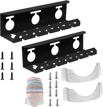 Desk Cable Management, U-Channel Cord Box, Metal Under Cable Management Tray, Office Under Organizers with Hat Racks(White, 2pcs Cord Organizer Box + 2pcs Special Hooks)