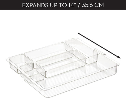 iDesign Expandable Makeup Drawer Organizer-Storage Cosmetics or Jewelry-Clear Tray