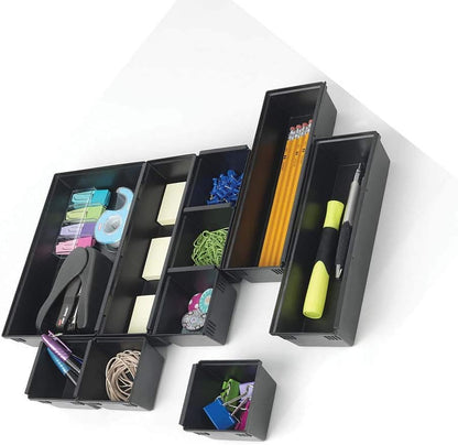 Dial Industries B689K Drawer Organizer Tray Set, Black