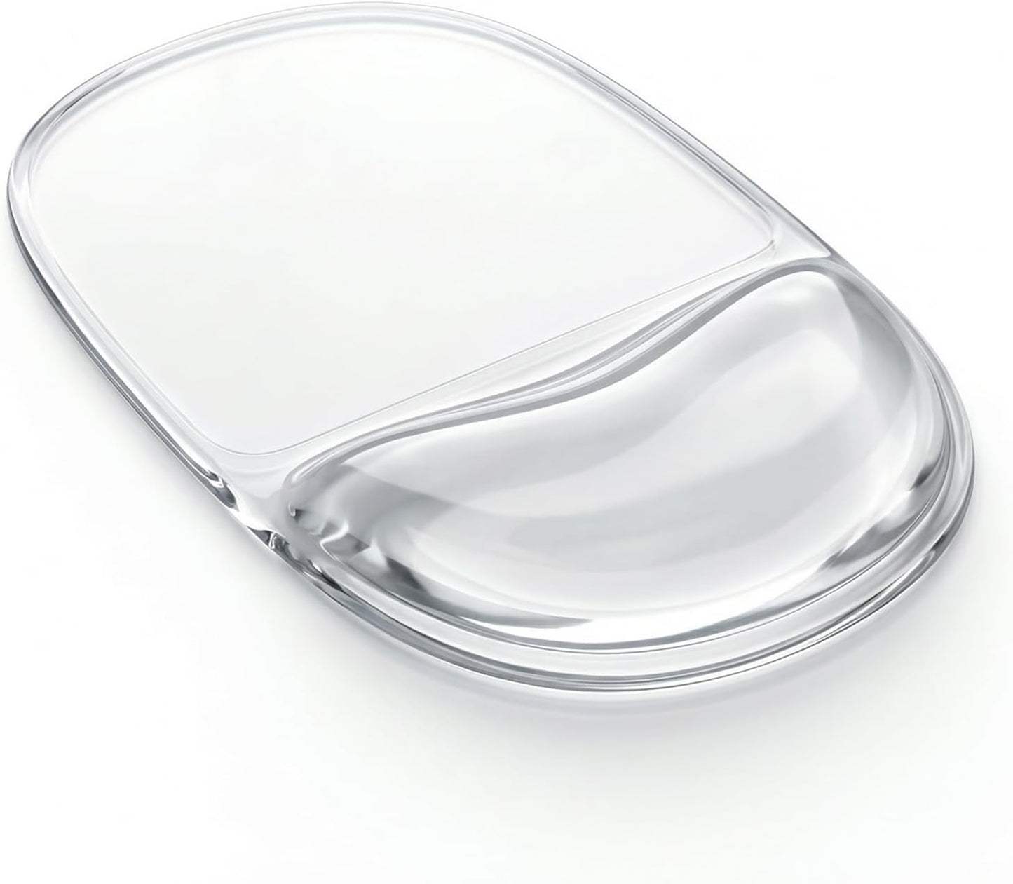 Ergonomic Clear Gel Wrist Rest for Computer Keyboard - Non-Slip Crystal Gel Pad, Soft Comfortable Support, Washable, Office Gaming Wrist Pain Relief