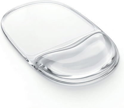Ergonomic Clear Gel Wrist Rest for Computer Keyboard - Non-Slip Crystal Gel Pad, Soft Comfortable Support, Washable, Office Gaming Wrist Pain Relief