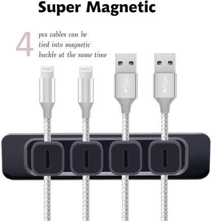 DRM Cable Clips Organizer Magnetic Cable Management Clips Cord Organizer Self Adhesive Sticky for All Wires, Desk Wall Desktop Cord Office Home USB Cable Power Wire Mouse Cable, Black