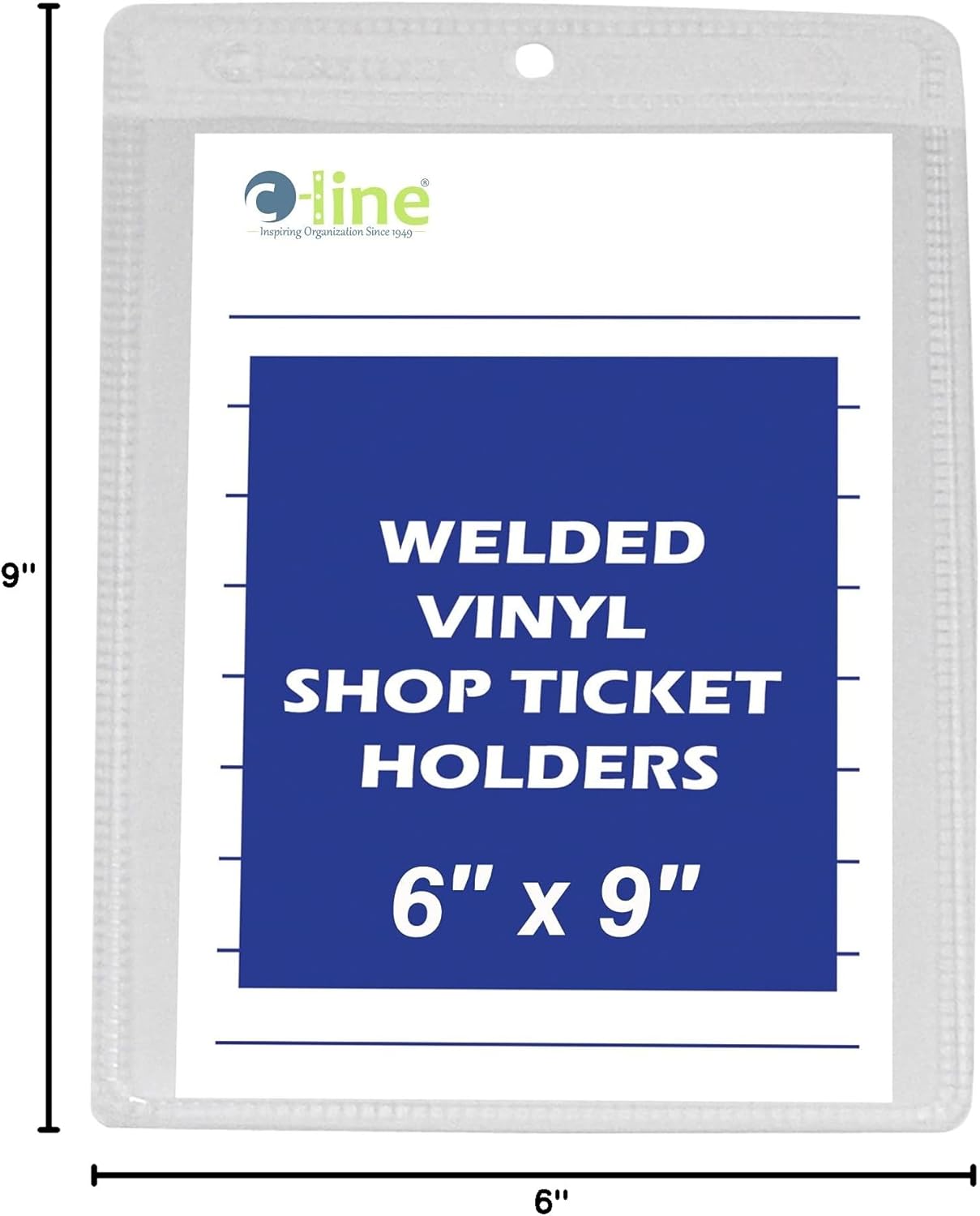 C-Line Vinyl Shop Ticket Holders, Both Sides Clear, 8.5 x 11 Inches, 50 per Box (80911)