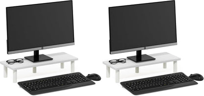Furinno Turn-N-Tube Corner Monitor Riser Stand with Stainless Steel Tubes, Americano