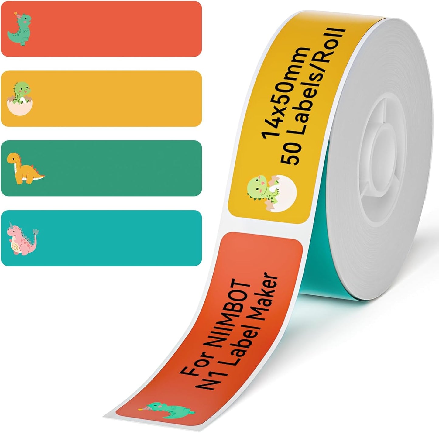 NIIMBOT Thermal Transfer Cable Labels 0.49" x 4.29", Only for N1(B18) Label Maker, PET Material, Waterproof and High-Temperature Resistance, Long Storage Time, 1 Roll of 60, Yellow