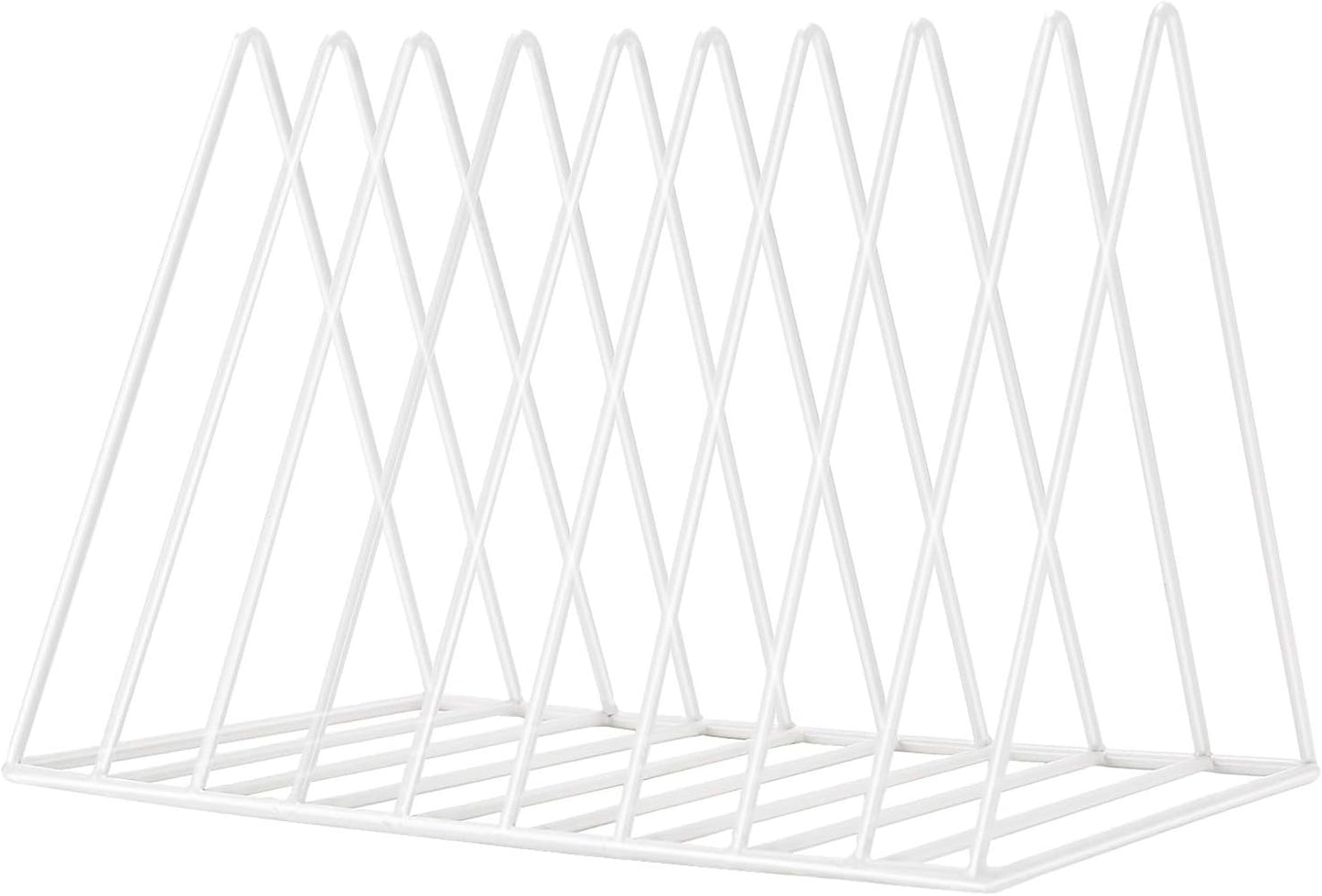 Sooyee 9 Slot Rose Gold Magazine Holder,Desktop File Sorter Organizer Triangle Bookshelf Decor Home Office