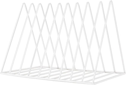 Sooyee 9 Slot Rose Gold Magazine Holder,Desktop File Sorter Organizer Triangle Bookshelf Decor Home Office