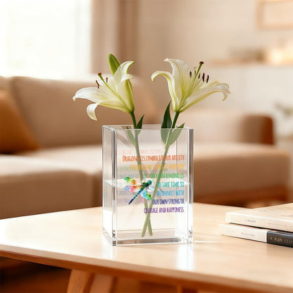 Just Breathe Acrylic Cosmetic Organizer Pen Holder, Anxiety Relaxing Acrylic Desk Holder Cup for Pen Pencil, Dandelion Desk Organizer, Mental Health Office Gifts for Coworker Leader Friend
