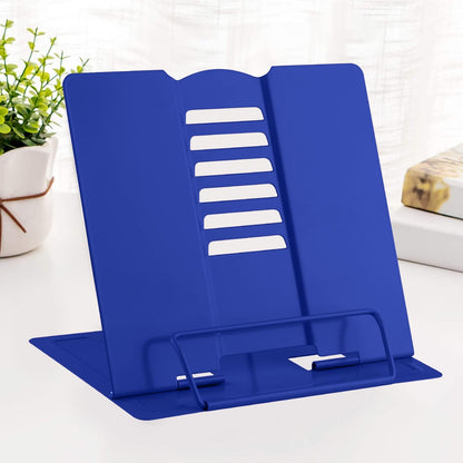 MSDADA Desk Book Stand Metal Reading Rest Book Holder Adjustable Cookbook Documents Holder for Recipes Textbooks Tablet Music Books, Mom Gifts, Gifts for Grandma Mom Mothers Day(Light Purple)