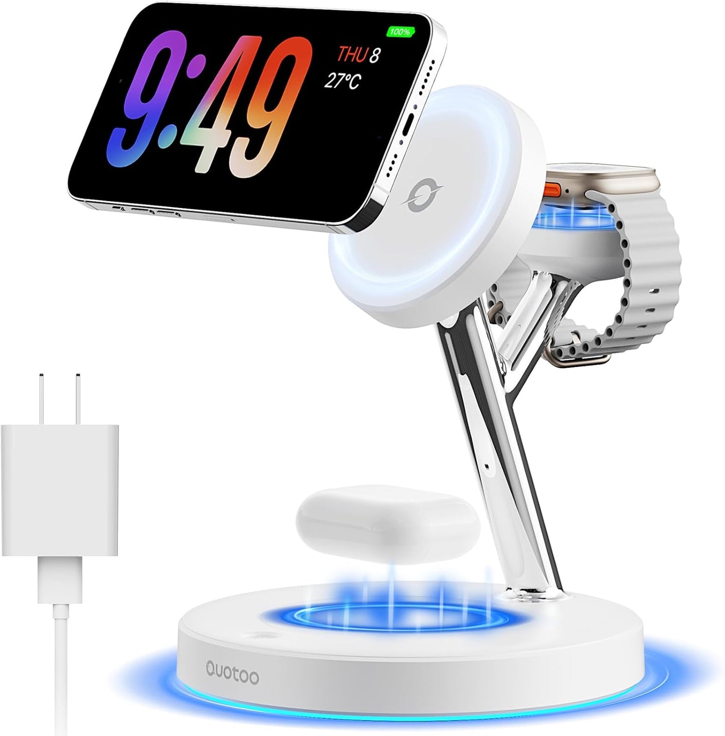 New 3 in 1 Charging Station for Apple Compatible with Magsafe Charger Stand for iPhone 17 16 15 14 13 12 Wireless Charging Station for AirPods Wireless Charger for iWatch Series