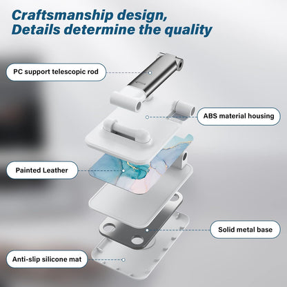 Desk Cell Phone Stand - Adjustable Angle-iPad Holder, Universal Compatible Phone Holder for Desk