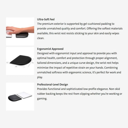 Kensington ErgoSoft Wrist Rest for Slim, Compact Keyboards, Black (K52801WW), 3.9 x 0.4 x 11.1 inches