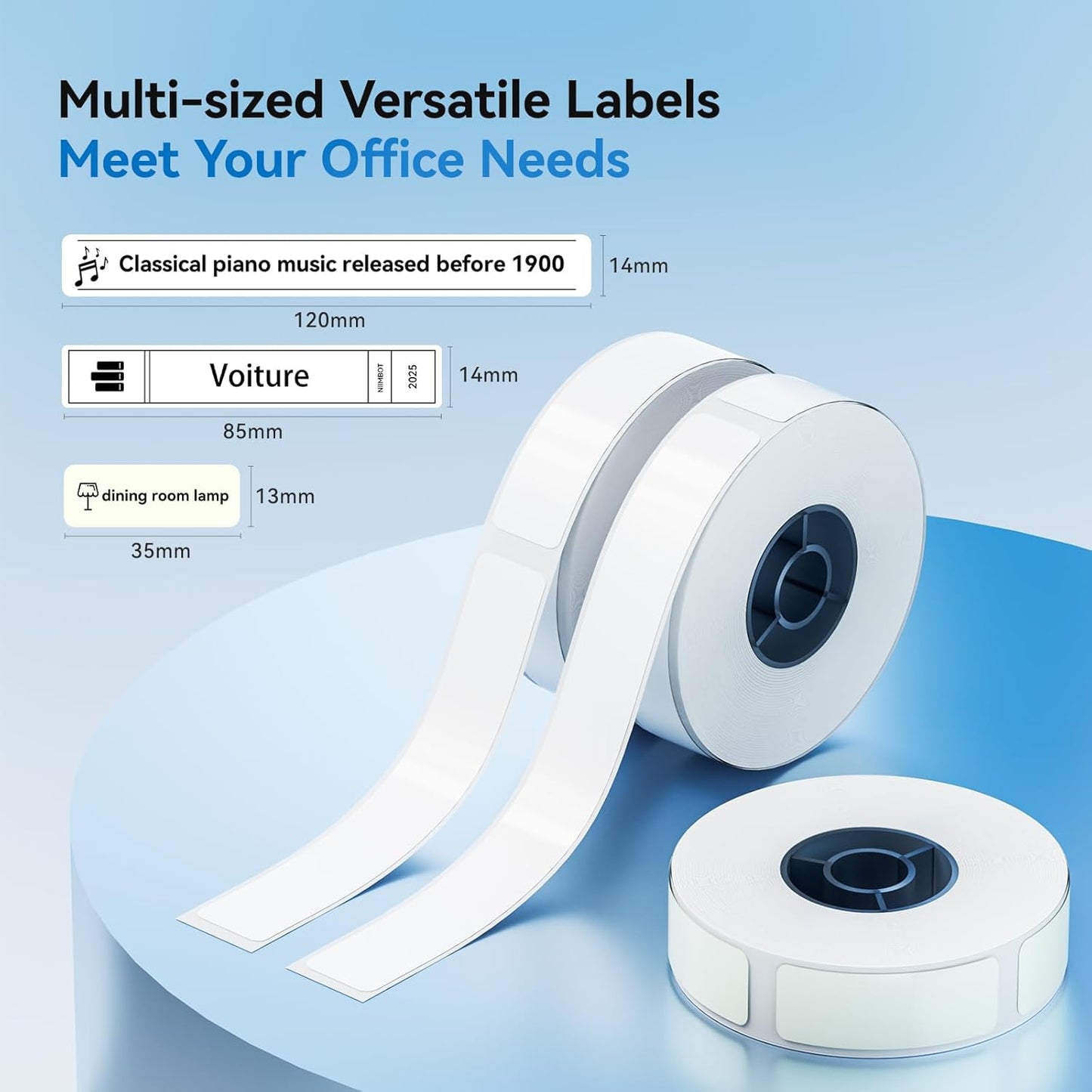 NIIMBOT Thermal Transfer Cable Labels 0.49" x 4.29", Only for N1(B18) Label Maker, PET Material, Waterproof and High-Temperature Resistance, Long Storage Time, 1 Roll of 60, Yellow
